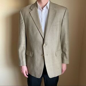 Lauren Ralph Lauren Men’s Wool Sports Coat Blazer Tan Houndstooth Size 44R